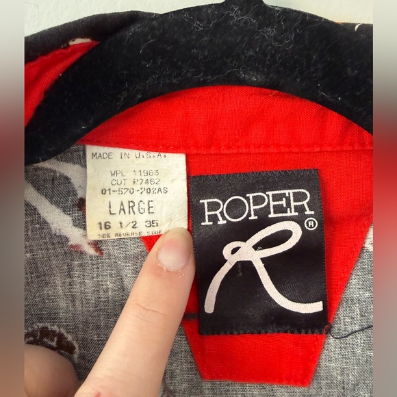 Vintage Mens Lg Roper Western Button Down Shirt Native Tribal Southwestern - Picture 3 of 8